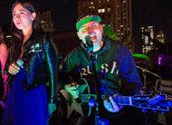 Chloe Mendel and Billy Corgan perform at Perry Farrell’s Second Annual Founders’ Party on July 29, 2022. Photo: Barry Brecheisen/Getty Images